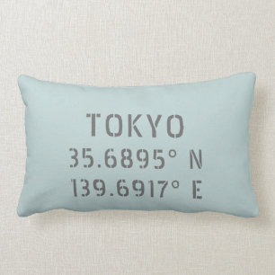 Tokyo Latitude Longitude Throw Pillow