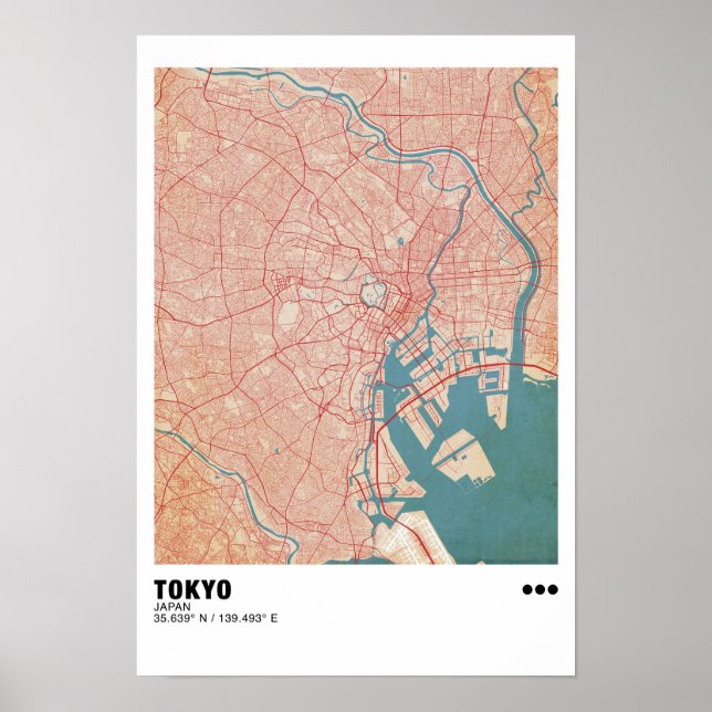 Tokyo Map Poster - Tokyo Modern Map (Front)