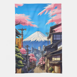 Tokyo Mt Fuji  Kitchen Towel