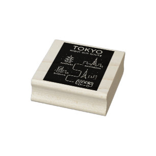 Tokyo Night Bus Route Neon Design – Japan Travel Rubber Stamp