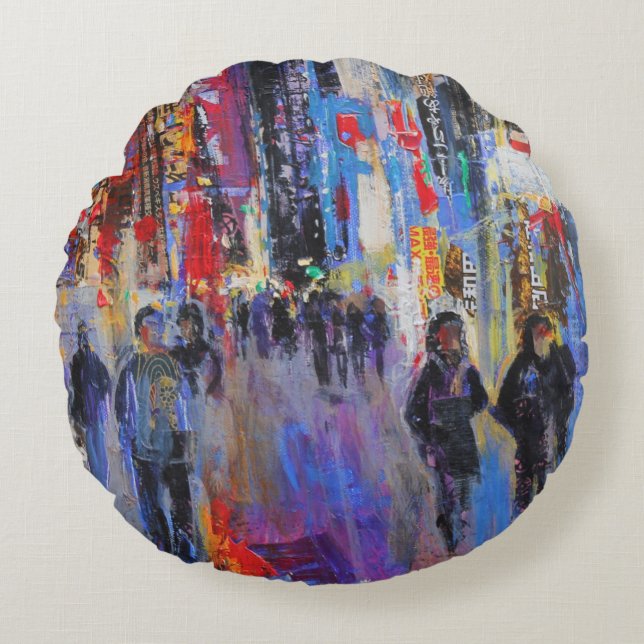 Tokyo Night Round Pillow (Front)
