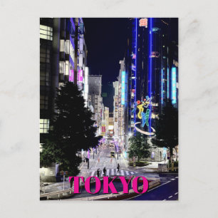 Tokyo Nightlife in Color Glowing Neon Cityscape Postcard