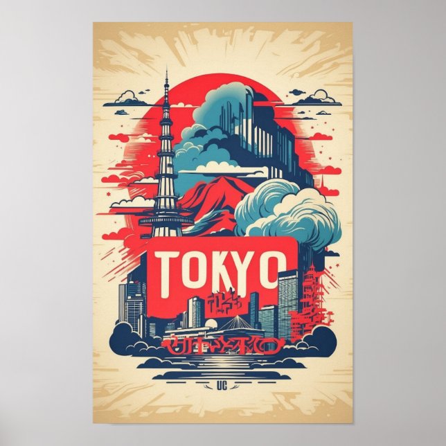 Tokyo on Paint Framed Art (Front)