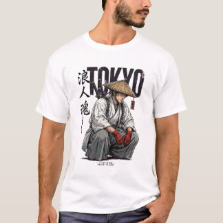 Tokyo Samurai Warrior - Japanese Cyberpunk Ronin T-Shirt