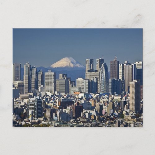Tokyo Shinjuku District Skyline Mount Fuji Postcard