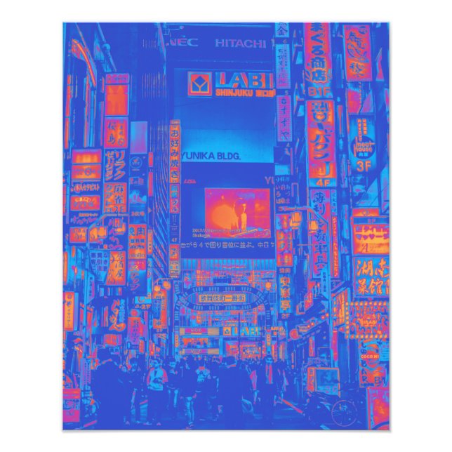 Tokyo Shinjuku Kabukicho Cyberpunk Poster (Front)
