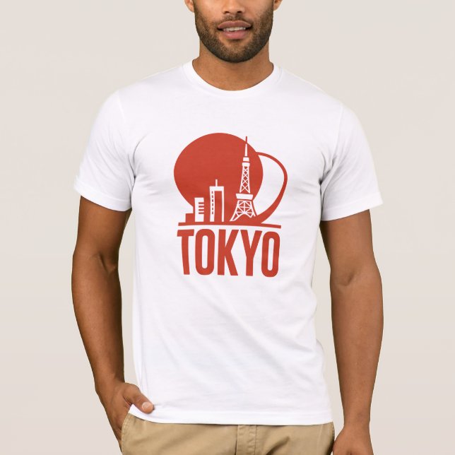Tokyo Skyline Circle Design T-Shirt (Front)
