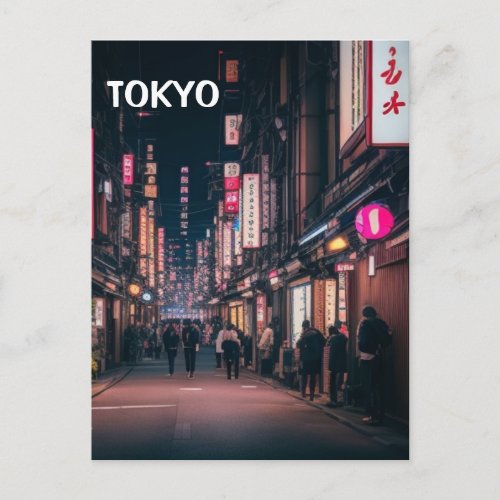 Tokyo Streets At Night  Postcard