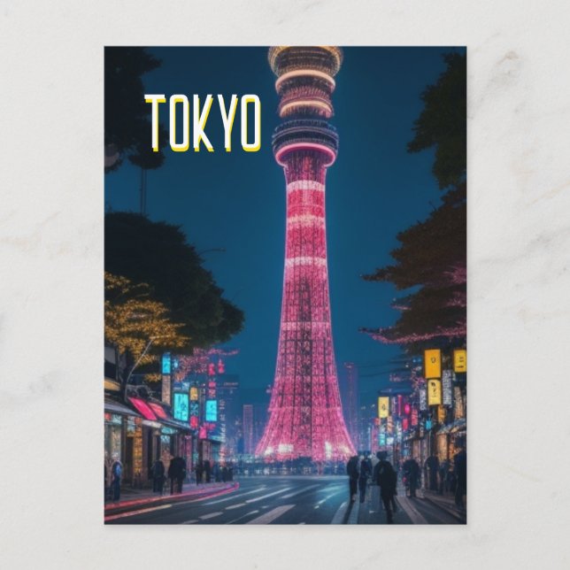 Tokyo Streets At Night  Postcard (Front)