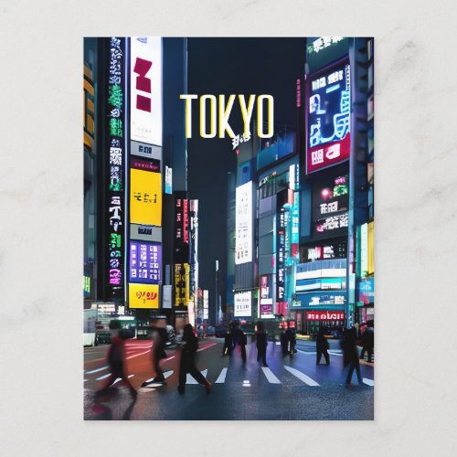 Tokyo Streets At Night  Postcard