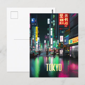 Tokyo Streets At Night Postcard