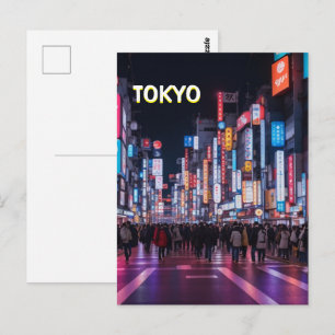Tokyo Streets At Night  Postcard