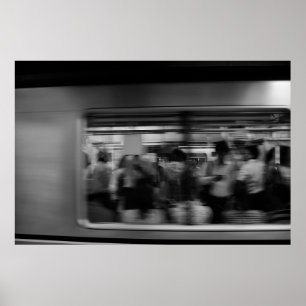 Tokyo Subway - Black and White Photography Poster