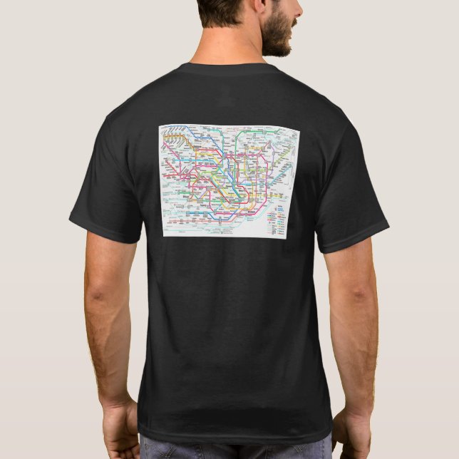 Tokyo Subway Map Japan T-Shirt (Back)