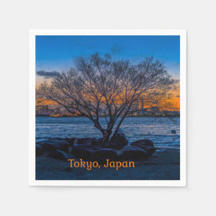 Tokyo Sunset, artistic photograph, Napkins