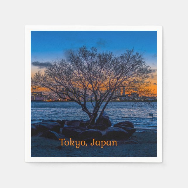 Tokyo Sunset, artistic photograph, Napkins (Front)