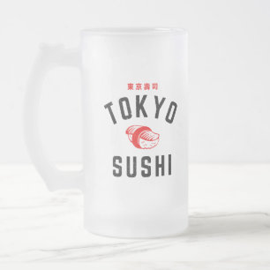 Tokyo Sushi Frosted Glass Beer Mug