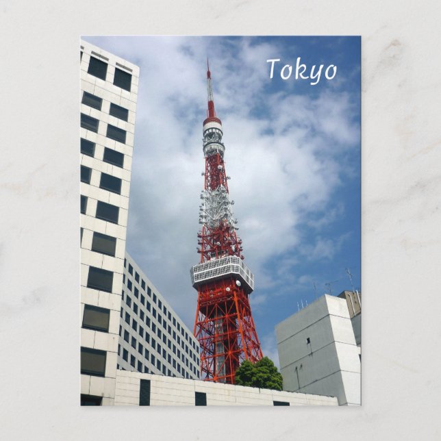 tokyo tower red postcard (Front)
