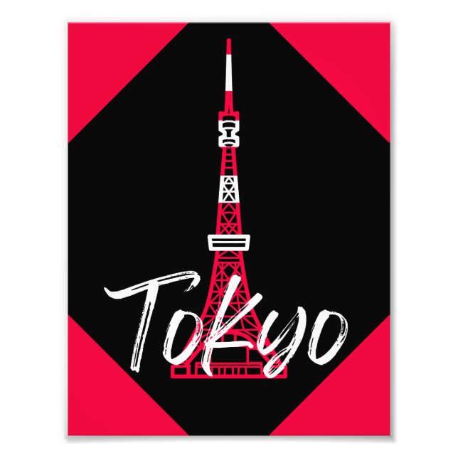 Tokyo Tower Sketch of Minato, Tokyo, Japan    Photo Print (Front)
