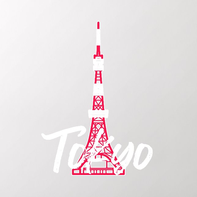 Tokyo Tower Sketch of Minato, Tokyo, Japan      Wall Decal (Insitu 2)