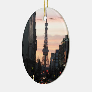 Tokyo Tower Sunrise 東京タワー日の出 Ceramic Ornament
