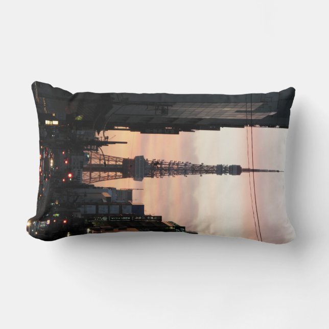 Tokyo Tower Sunrise 東京タワー日の出 Lumbar Pillow (Front)