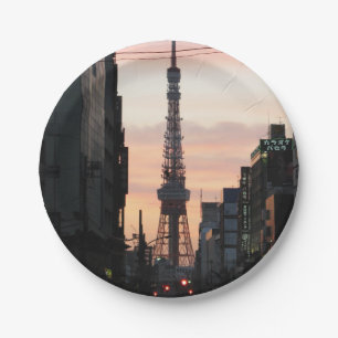 Tokyo Tower Sunrise 東京タワー日の出 Paper Plates