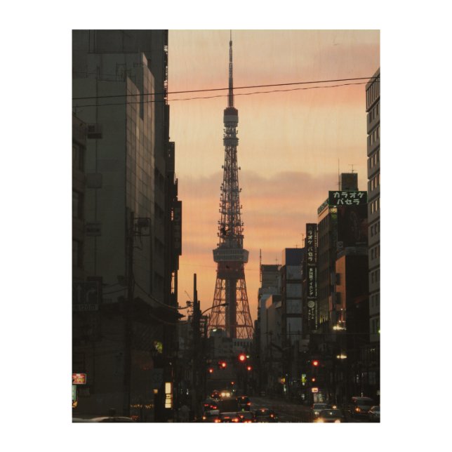 Tokyo Tower Sunrise 東京タワー日の出 Wood Wall Art (Front)