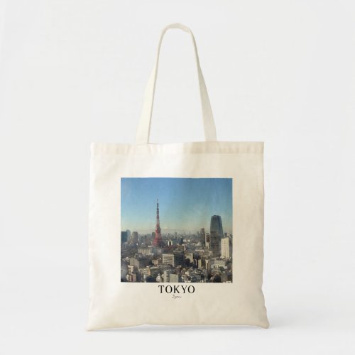 Tokyo Tower Watercolor Travel Poster Tote Bag 
