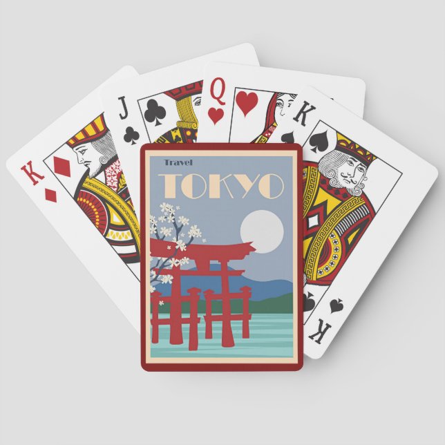 Tokyo Travel Poster Poker Cards (Back)