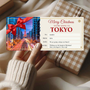Tokyo Trip Christmas Reveal Gift Ticket Card