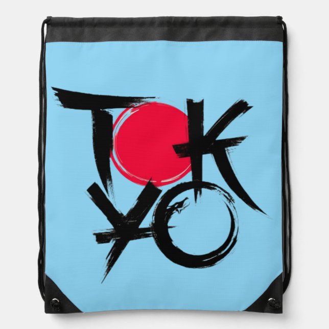 Tokyo Vibes Drawstring Bag (Front)
