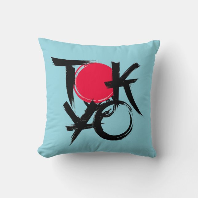 Tokyo Vibes Throw Pillow (Front)