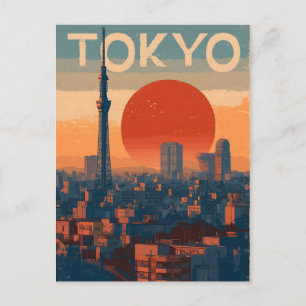 Tokyo vintage postcard