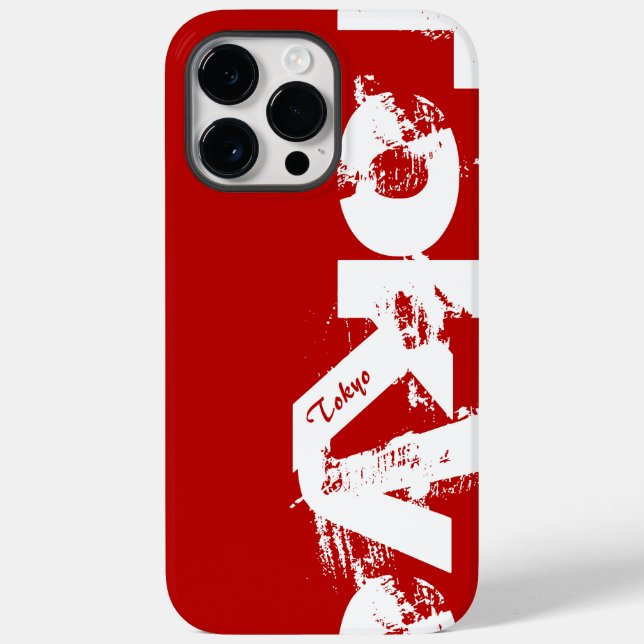 Tokyo - Young Style Urban Worn Red And White Case-Mate iPhone Case (Back)