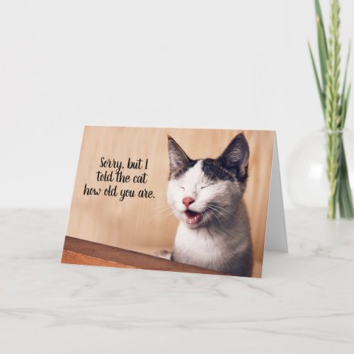 Told Cat How Old You Are Funny Snarky Birthday Card