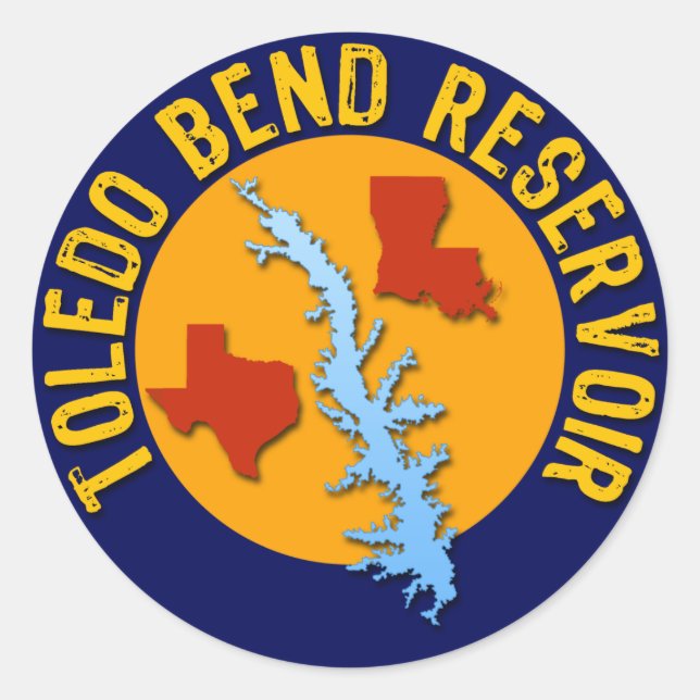 Toledo Bend Reservoir Classic Round Sticker (Front)