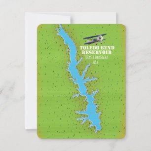 Toledo Bend reservoir Texas & Louisiana Map