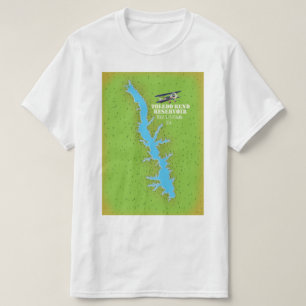 Toledo Bend reservoir Texas & Louisiana Map T-Shirt