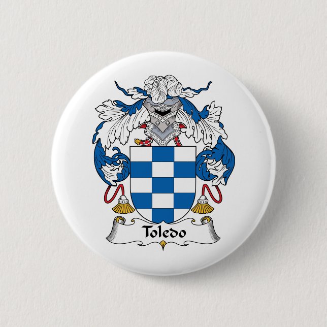 Toledo Family Crest Pinback Button (Front)