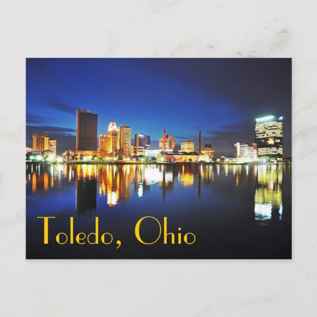 Toledo, Ohio at dusk Postcard (Front)