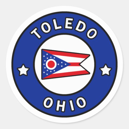 Toledo Ohio Classic Round Sticker