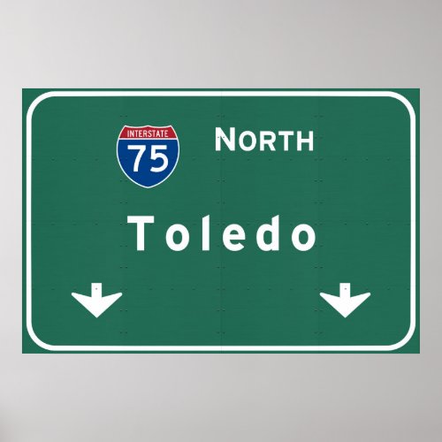 Toledo Ohio oh Interstate Highway Freeway  Poster