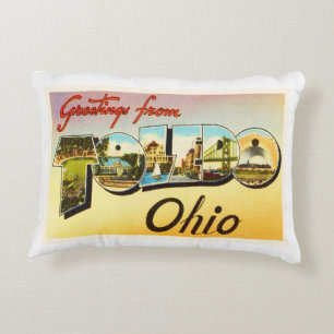 Toledo Ohio OH Old Vintage Travel Souvenir Accent Pillow