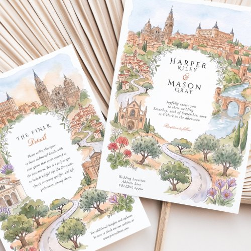 Toledo Spain Alcazar Cathedral San Martin Bridge Invitation