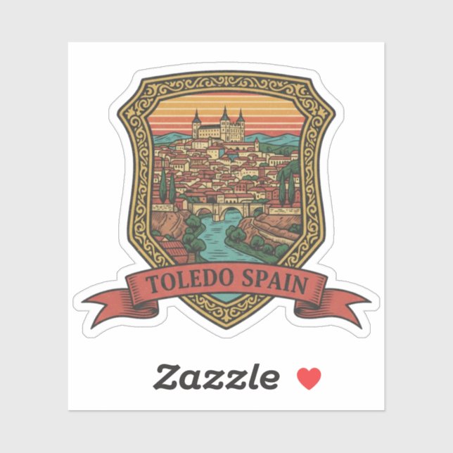 Toledo Spain Alcazar Travel Sticker (Sheet)