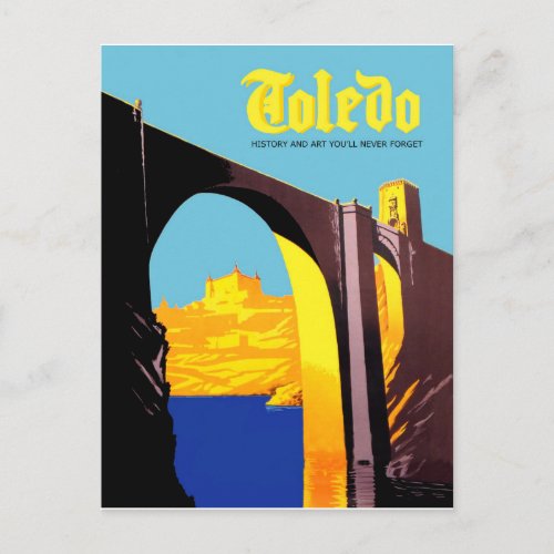 Toledo Spain Bridge over Mediterranean sea Postcard