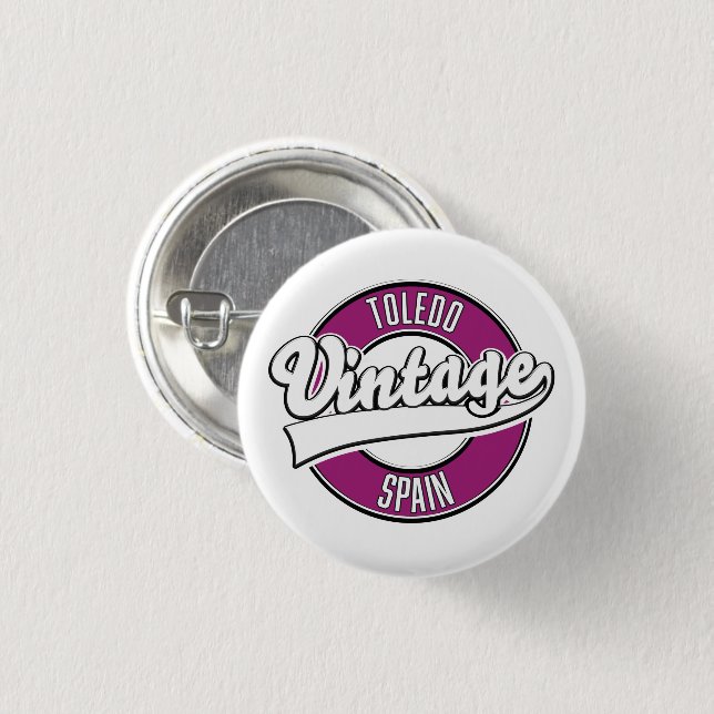 Toledo spain retro style logo button (Front & Back)