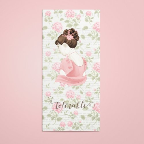 Tolerable _ Jane Austen Floral Vintage Bookmark Holiday Card