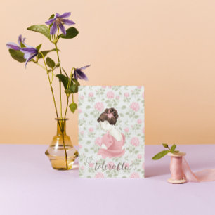 Tolerable - Jane Austen Floral Vintage Postcard